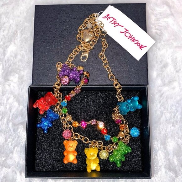 Betsey Johnson Rainbow Gummy Bear Necklace - Picture 4 of 5